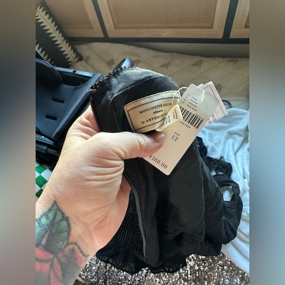 NEW Anthropologie Moulinette Soeurs Noir Velvet Burnout Textured Jumpsuit Black - Picture 8 of 8